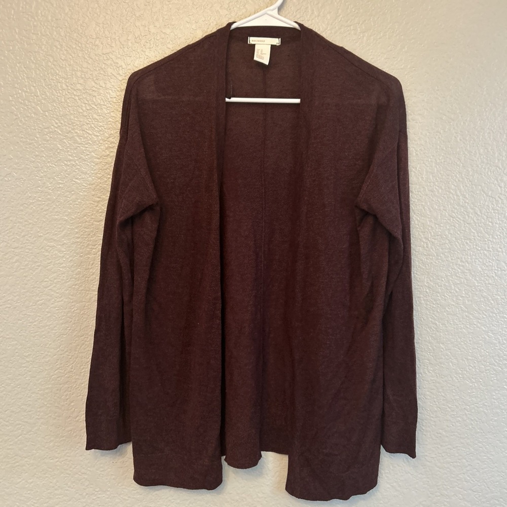 H&M Basic Cardigan Duster Open Front Long Sleeve Burgundy Size XS
